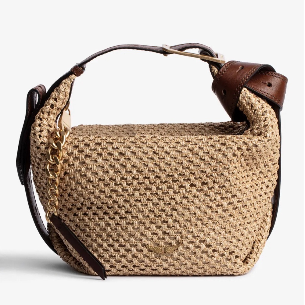 Zadig & Voltaire Le Cecilia Bag
Like New! Gold cotton knit/brown leather